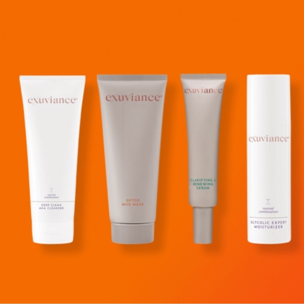 EXUVIANCE 4p Travel Set Cleanser, Mud Mask, Serum, Moisturizer $45 Value NWT